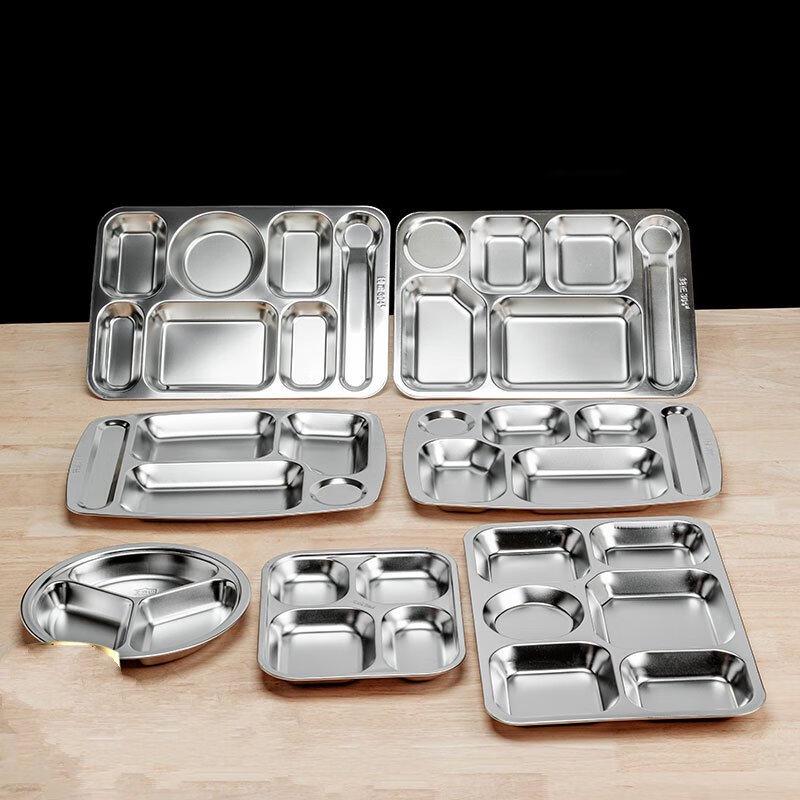 

LISM 304 Stainless Steel 4-Compartment Lunch Box with Lid & Spoon
