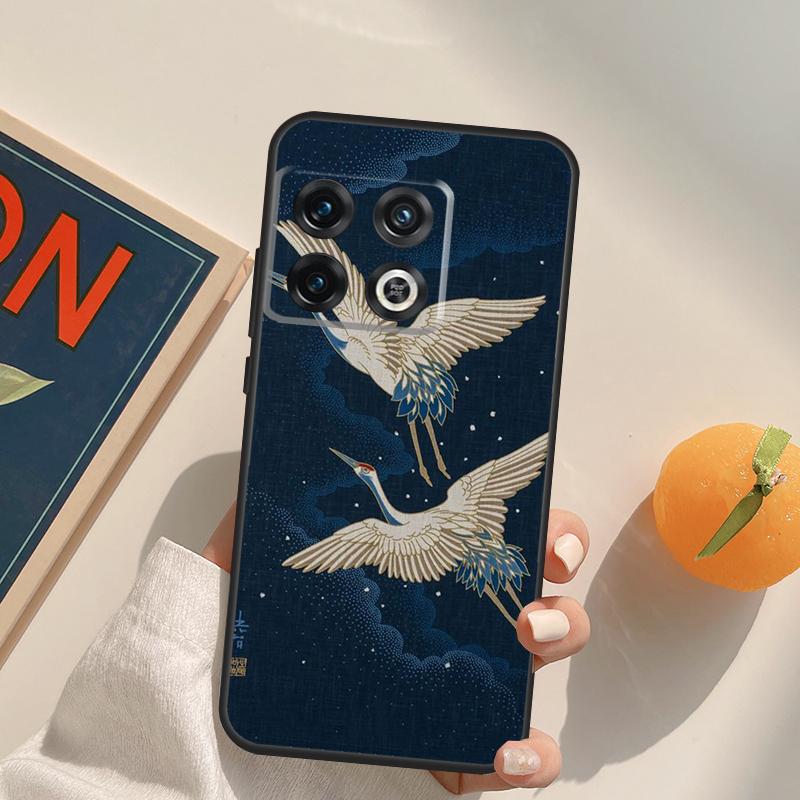 Japanese Cranes Art Case For OnePlus 13T 10T 10R 12R 13R 15 13 12 11 10 9 Pro Nord CE 5 2 3 4 Lite N20 N30 Cover