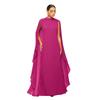 Women's Solid Color Chiffon Pleated Long Dress
