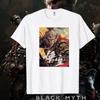 Black Myth Wukong Retro 90er Herren T-Shirt Black Myth Wukong Spiele Unisex Sommer Kurzarm Baumwoll T-Shirt Oberteile
