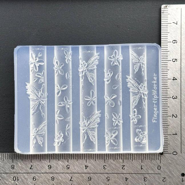 Baroque Heart French Necklace Butterfly Flower 3D Acrylic Nail Mold Diy Nail Art Decoration Transparent Manicure Template