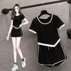 Plus Size Women's Summer Fashion Slimming Set: Irregular Top & Sports Shorts