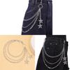 Punk Skateboard Metal Waist Chain With Hollow Star Pendant For Men And Women