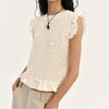 Womens 2026 French Style Sleeveless Knit Top Slim Fit Hollow Out Sweater