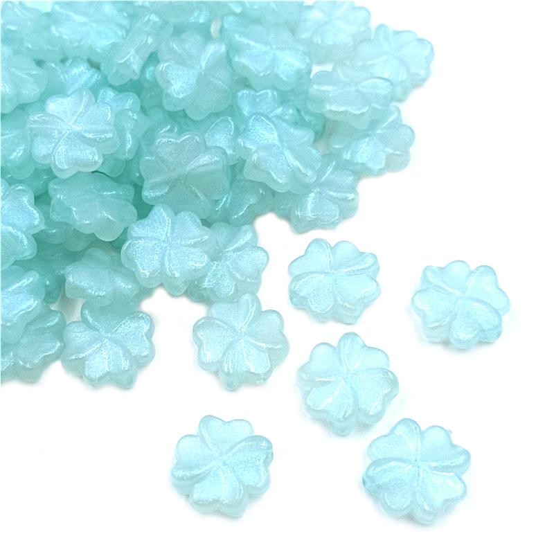 For Handmade Acrylic Loose Beads Jewelry Making DIY Jewelry Accessories Fluorescent Clover Beads 10pcs Peandants  Beads