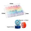 Transparent Bobbin Case with 36 Slots and Colorful Threads