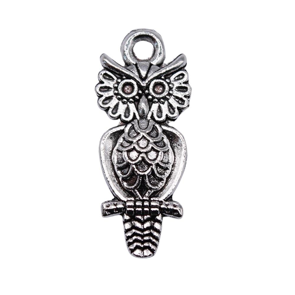 

20шт подвески в виде совы античное серебро цвет цинковый сплав 21х9мм