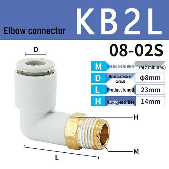SMC Pneumatik-Schnellkupplung 90°-Winkel mit Außengewinde Serie KB2L