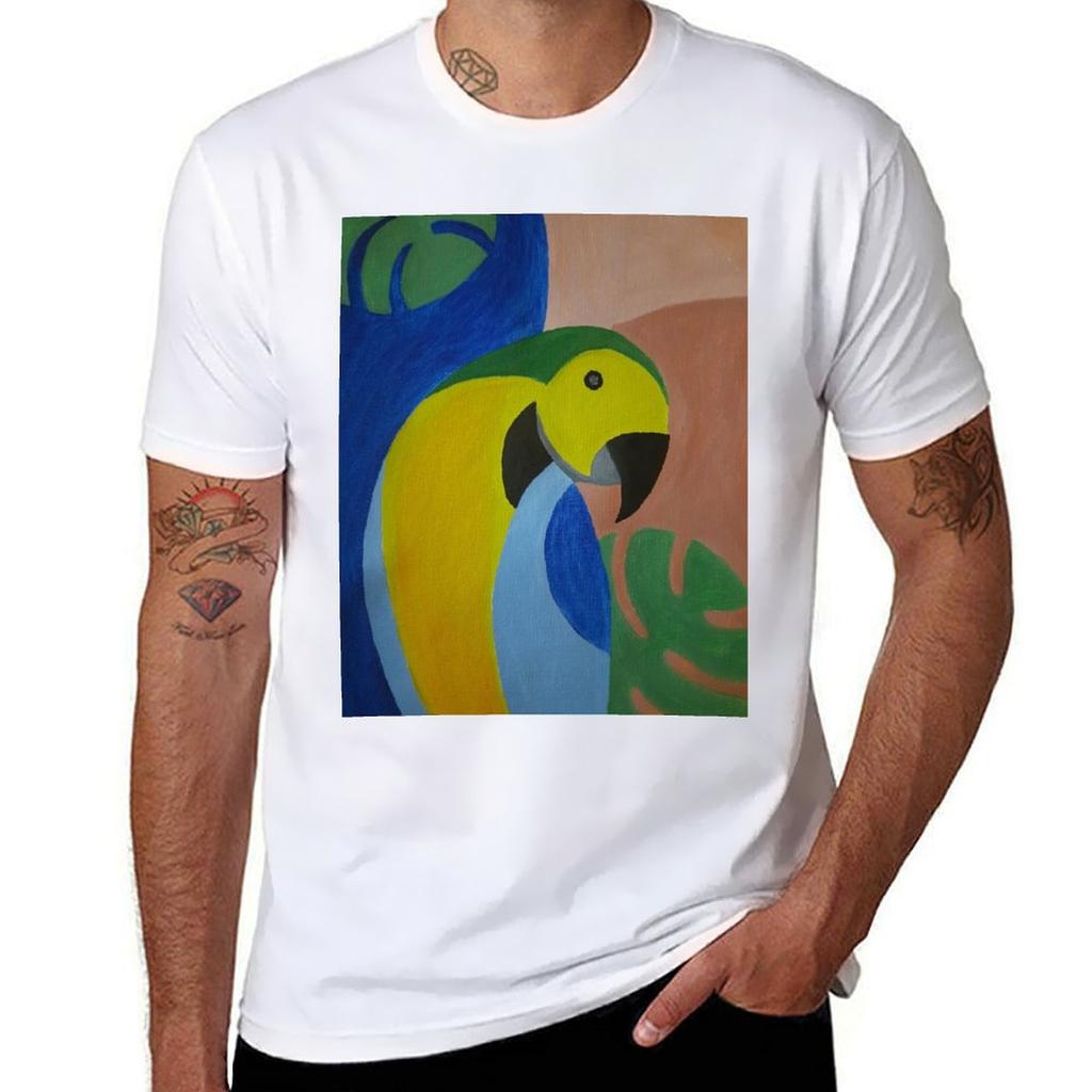 Greeny Macaw Parrot Tshirt Anime T Shirts For Unisex T Shirt Unisex Plain Tshirt
