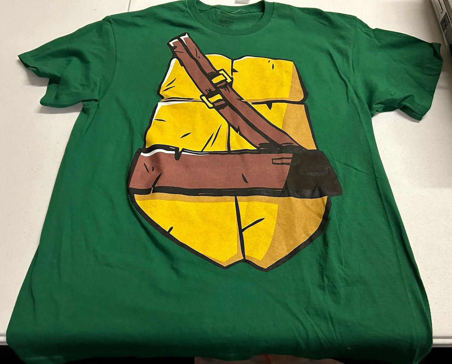 TMNT Leonardo Teenage Mutant Ninja Turtles Shell T-Shirt Nickelodeon Adult Large S
