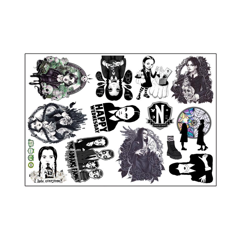 

Семейка Аддамс Наклейки на стену Водонепроницаемые Многоразовые Декор Сделай сам Подарок чёрный