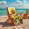 1Pc Sunflower Field Tuscany Beach Towel, Quick Dry, Multi-Use for Beach Pool Gym Yoga Home Travel, Christmas, Halloween, Xmas Gift M929411