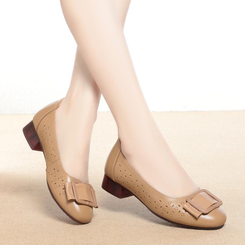 Chaussures en maille femmes été en cuir véritable chaussures pour femmes mode évider respirant maille chaussures pour femmes