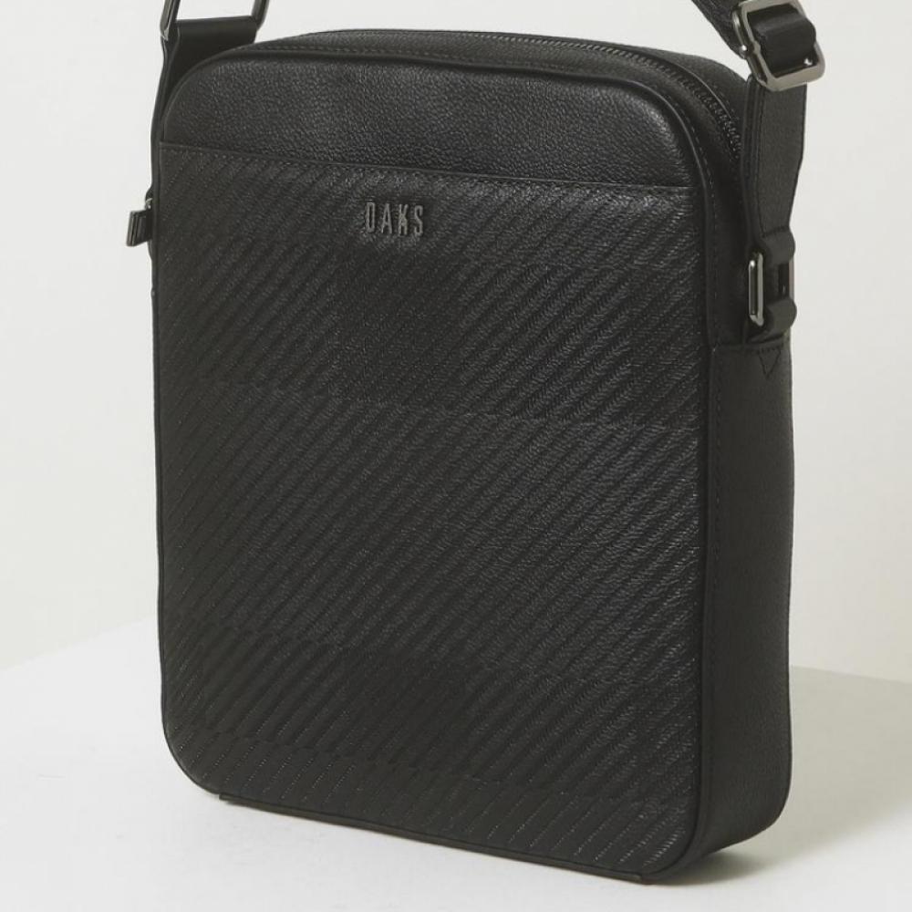 Daks Black House Check Cow Leather Crossbody Bag