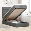 VidaXL Ottoman Bed Frame with Mattress Dark Grey 90x190 Cm Fabric, Bed Frame, Upholstered Bed Frame 3314052