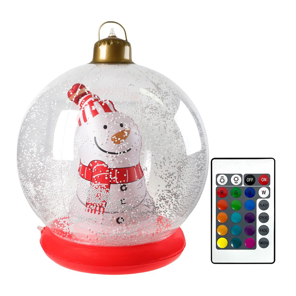

60cm LED Christmas Inflatable Decorated Ball with LED Light Remote Control Xmas Decorated Ball Large Ball for Porch Lawn Garden
