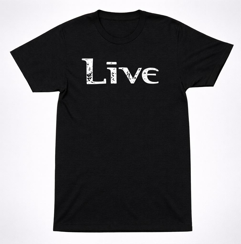 Live Distressed Logo Shirt Alternative Rock 90s Band Black Shirt S разноцветный