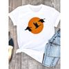 Garment Top Cute Simple Aerial Bird Print Short Sleeve T-shirt Vintage Clothes  Harajuku  Women Clothes  Oversized T Shirt