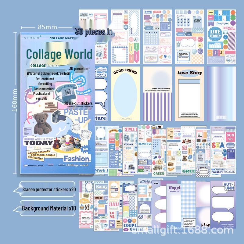 Xin Mo Wandering Universe Sticker Book: Korean-Style Sweet & Cute Journaling Stickers with Girly Hearts & Scenic Designs