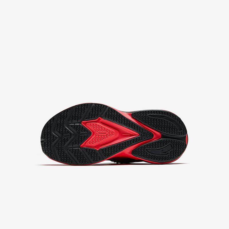 Anta Kids Flame Trendy Fashion Lightweight Shock Absorption Low Top Running Shoes Kids sneaker Black Red 312519903-2