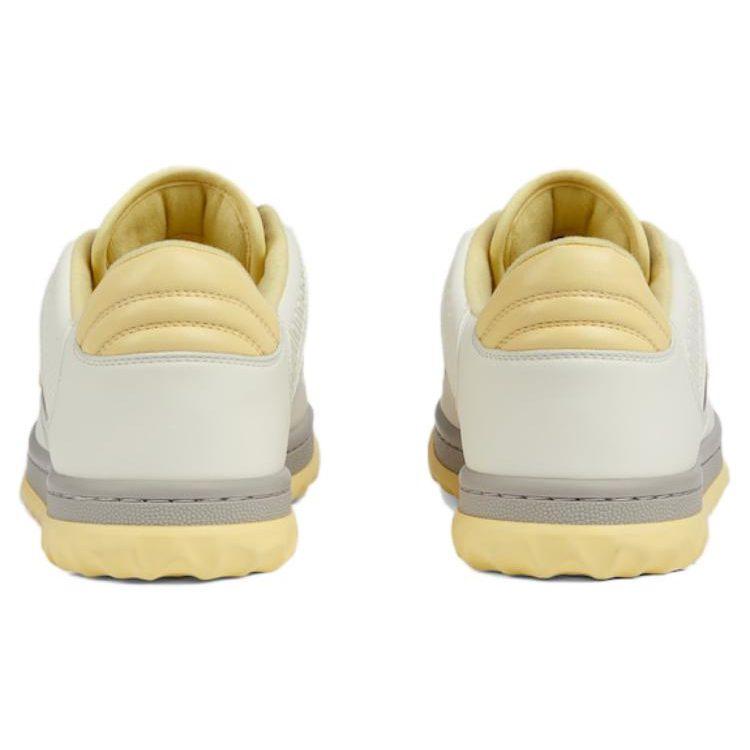 GUCCI MAC80 Leather Low top Skateboard Shoes Beige 747954 AACNW 9148