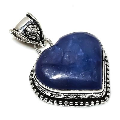 Natural Lapis Lazuli Gemstone Handmade 925 Sterling Silver Pendant 1.77" r3J00