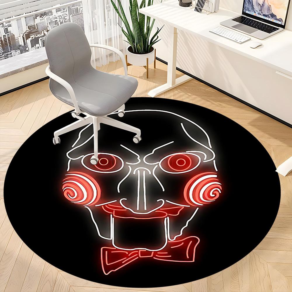 1 Stück Puzzle-Maske Büro Runder Teppich, Unter Bürostühlen Schlafzimmer Wohnzimmer Heimdekoration, Raumdeko, In Verschiedenen Größen Erhältlich