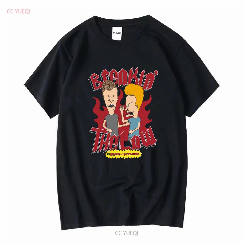 Beavis and Butthead Breaking The Law MTV TV T Shirt Vintage Washed Designer Clothes Graphic Stretched Stylish Casual Soft