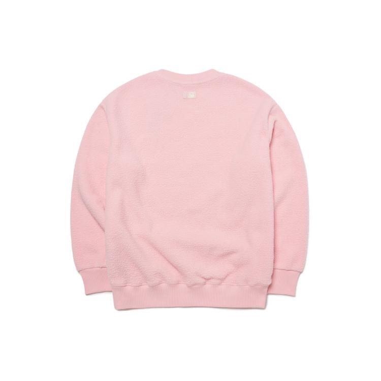 MLB Base Logo Sweatshirts Unisex Pink Crew Neck Thickened Regular 3AMTF5116-50PKL
