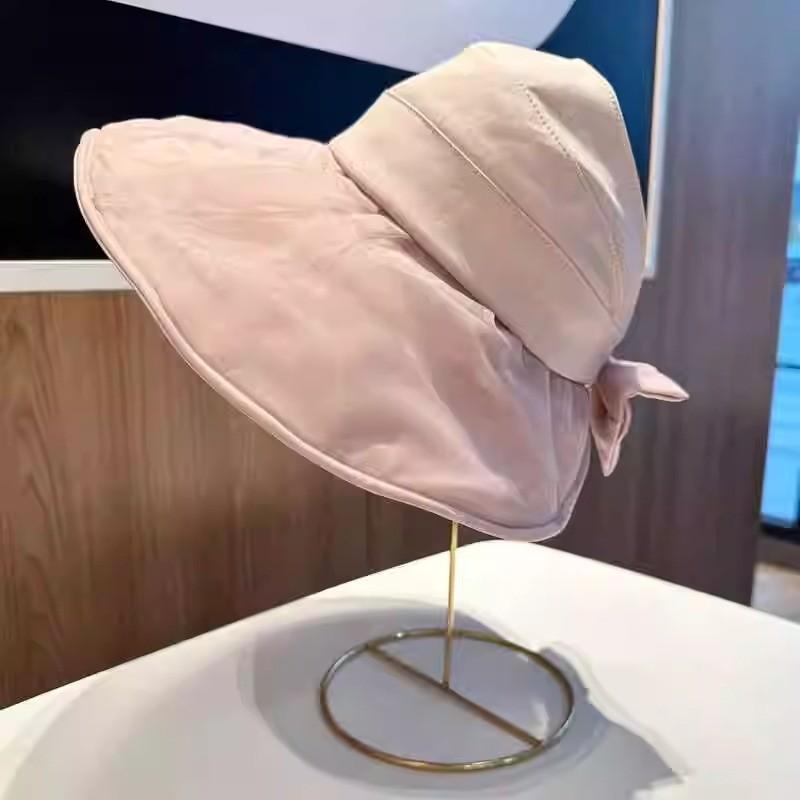 Fashionable Women's Summer Sun Hat With Big Brim Butterfly Bow Outdoor Cycling Sun-shading Cap