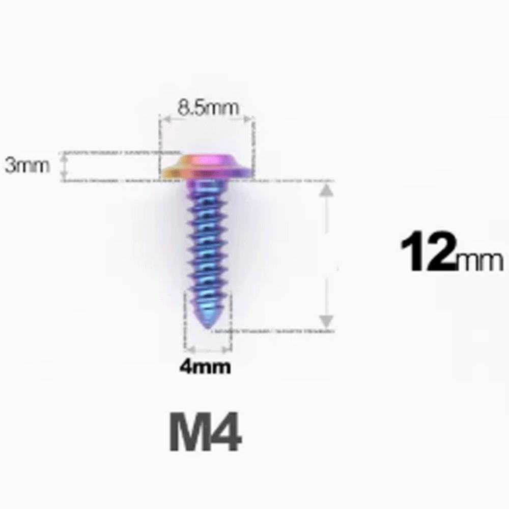 1 Pcs M4 M5 M6 X 12/14/16/20-55mm GR5 TC4 Titanium Alloy Screw Self-tapping  Torx Head Flange Motocycle Case