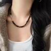High Quality Vintage 925 Silver Buckle Natural Tiger'S Eye Stone Clavicle Chain Necklace