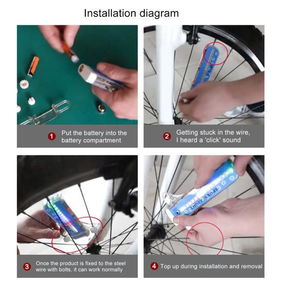 Bike Spoke Light IPX6 Waterproof Night Riding Safety Warning Lamp 32 LED Bicycle Rim Wheel Decoration Tire Lamp Bike Accessories