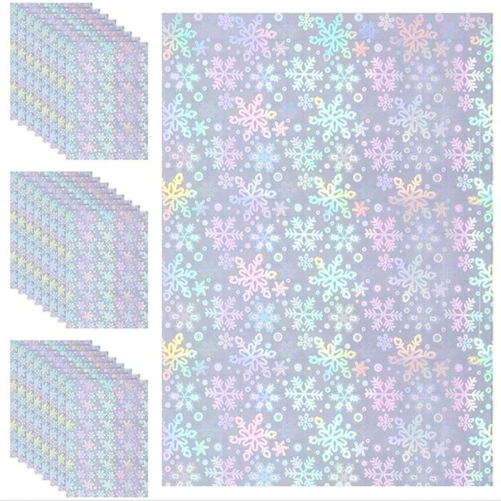 Holographic Glitter Laser Self Adhesive Waterproof  Vinyl Stickers A4 Size Overlay Photos Windows Laptops Decorations 10pcs Sets