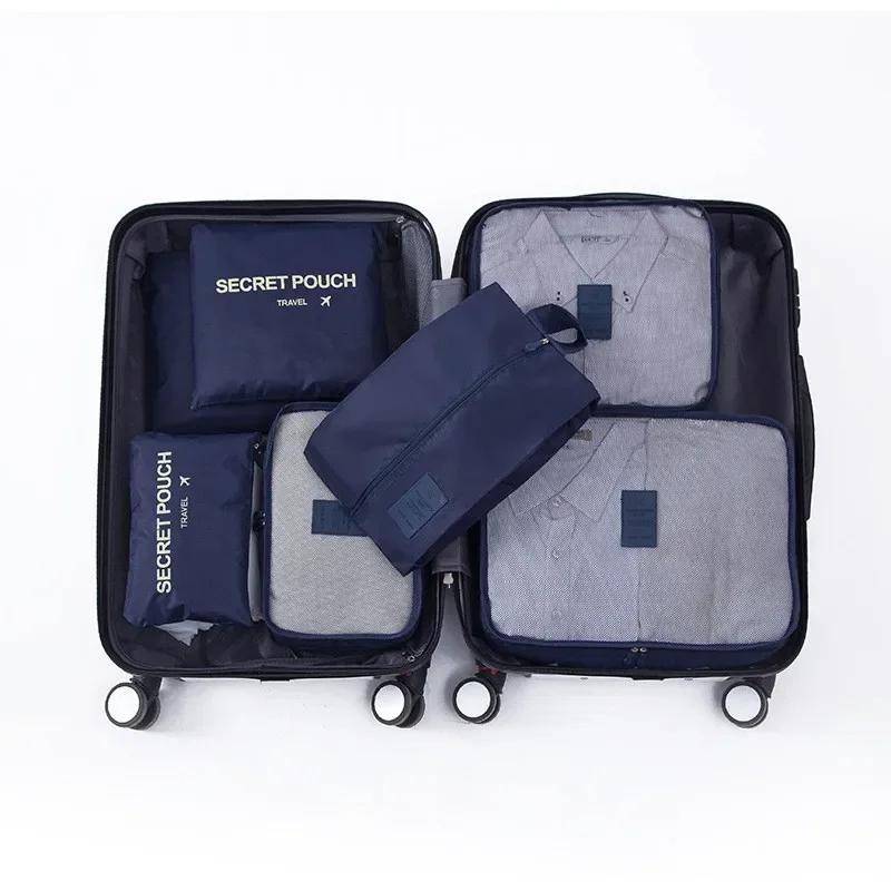 7pcs Travel Storage Bag Large Capacity Suitcase Storage Luggage Clothes Sorting Organizer Set Pouch Case Shoes Packing Cube
