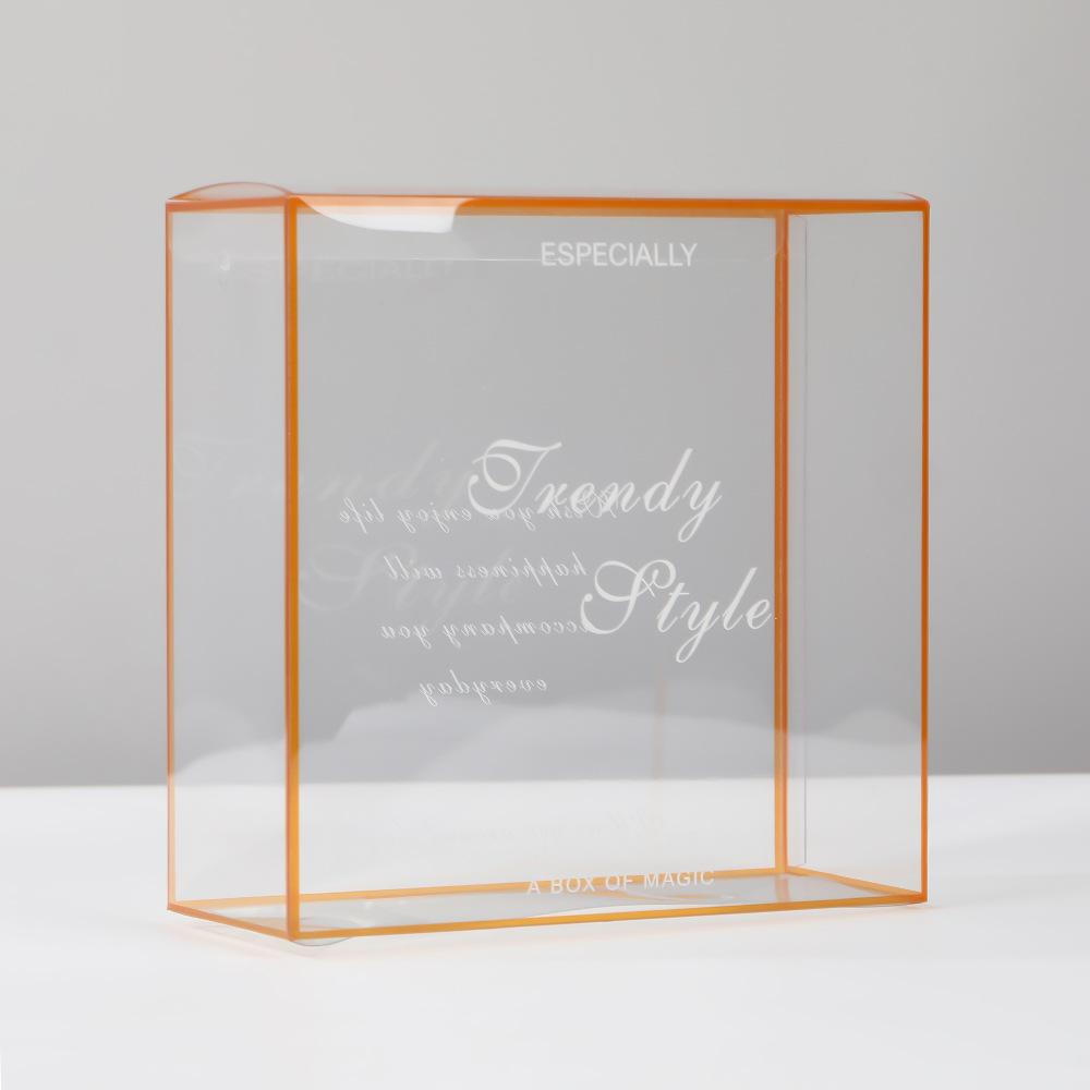 WTEMPO 10pcs Transparent Packaging Boxes Clear Plastic Portable Foldable Cake Boxes Durable Presentation Boxes for Candy and Desserts