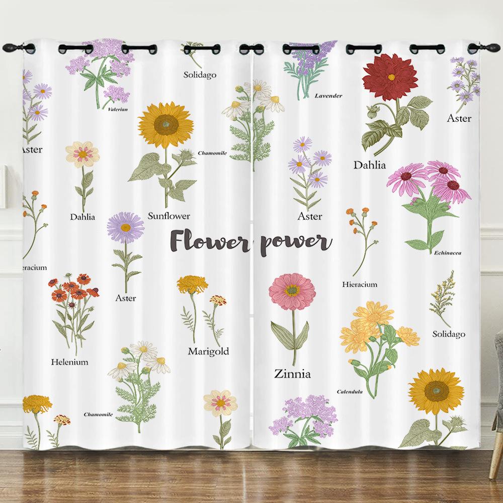 

Cartoon Dinosaur Butterfly Curtain Bedroom French 3D Digital Printing Blackout Curtain Punching 97cm*114cm*2