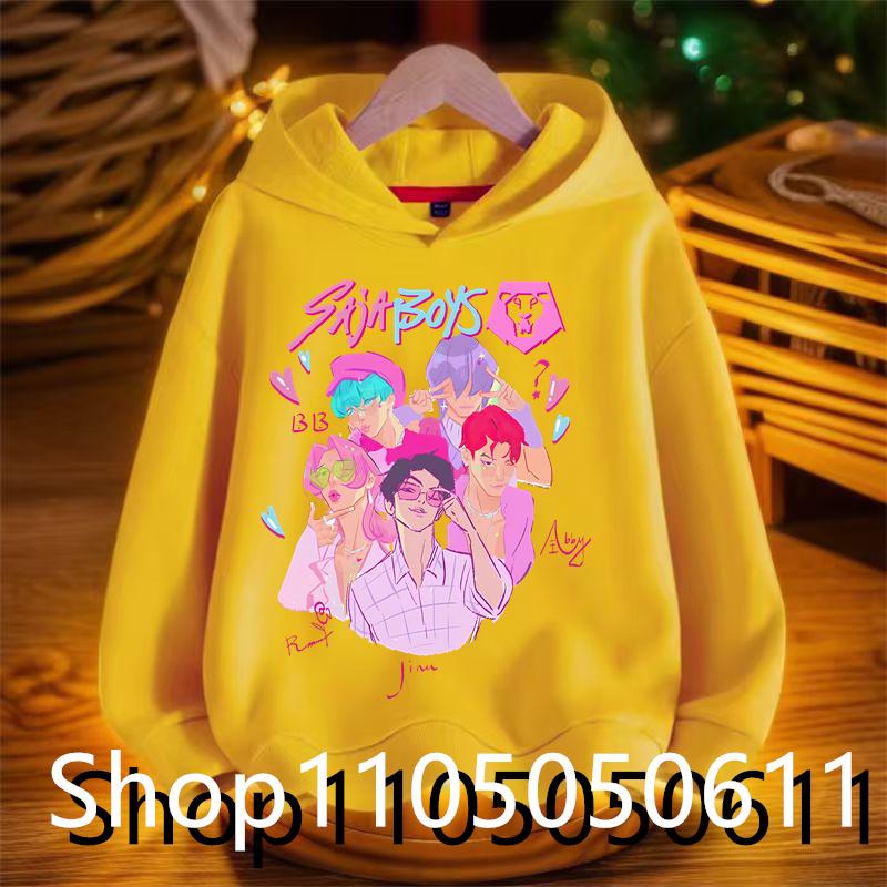 KPop Lovec démonů Huntrix Krátká mikina Dětské ležérní módní oblečení Pánská dětská bunda Dívčí mikina Sportovní oblečení Dětské