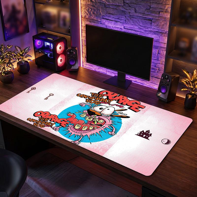 Big Mouse PadCourage the Cowardly Dog Extended Soft Desk Mat Gaming Office Computer Table Decor Mat