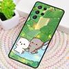 Mochi Peach Cat soft Silicone Phone Case For Samsung Galaxy note 10 pro S26 S25 S24 S23 S22 S21 Plus S25Ultra Capa Cover