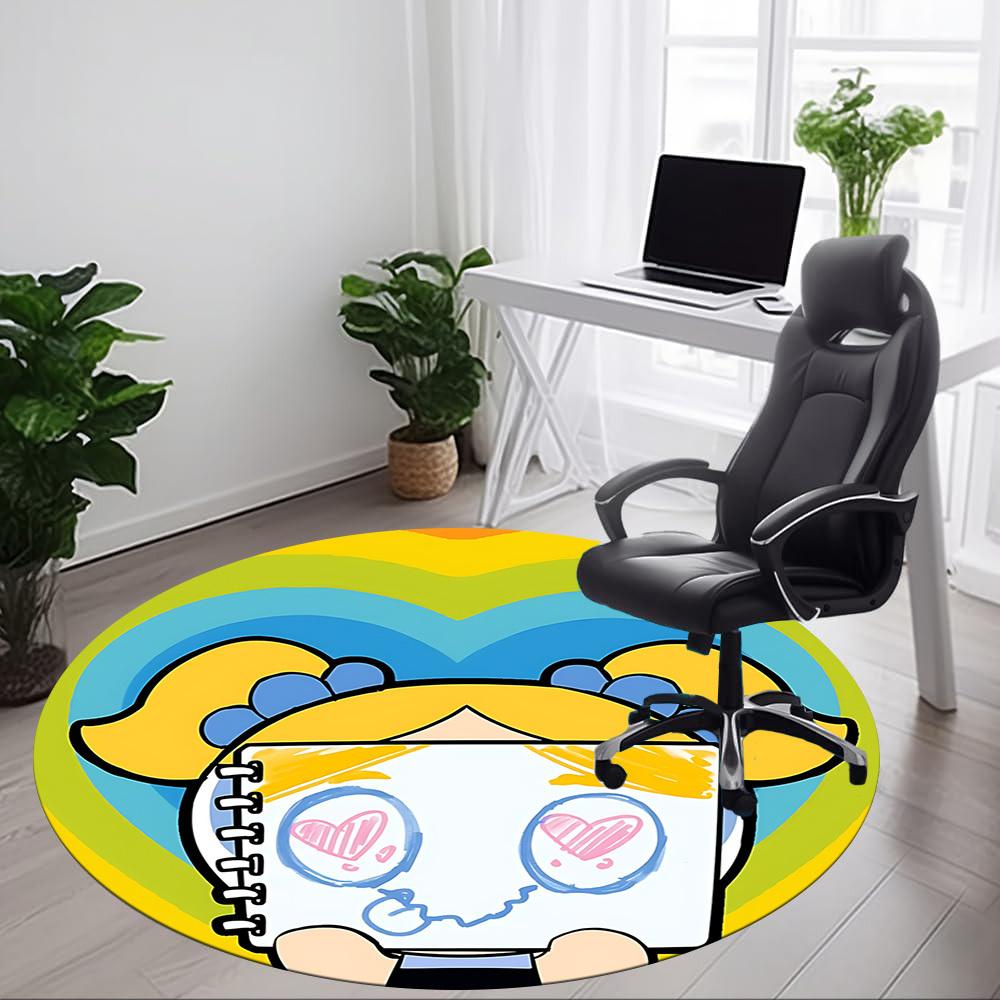 1pc The Powerpuff Girls Office Round Area Rug, Under Office Chairs Bedroom Living Room Home Decor, Room Deco, Available in Various Sizes