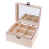 Wooden Jewelry Box Organizer Storage Case with Mirror Double Deck for Craft and Keepsake Gift Ideas