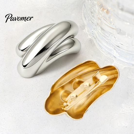 Daily Wear Brooch Minimalist Arched for Men Women, Golden Silver Alloy Lapel Pin Pin, Decorative Accessory Coats Dresses Suits Sweaters Anti Oxidation