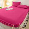3PCS/1 Set Bedding Set 1 Sheet+2 Pillowcase Mattress Cover Protector Adjustable Bed Fitted Sheet Cover With Elastic Band