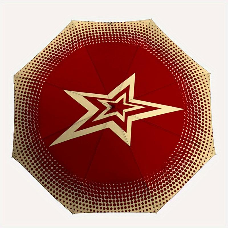 

1pc Star Circle Automatic Open/Close Umbrella with Windproof, Functional Design, 8-Rib Sturdy Canopy, Durable Ribs,018