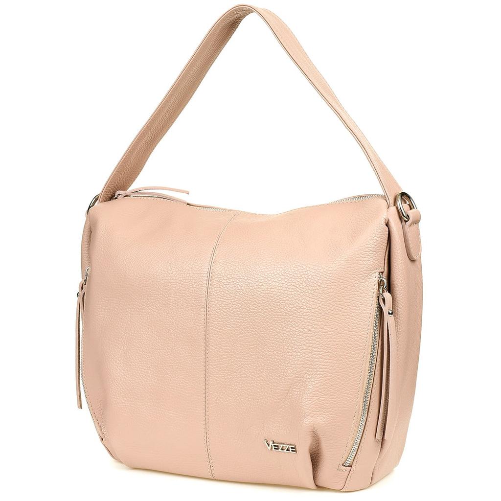 Vezze Selvaggia Taupe Leather Handbag