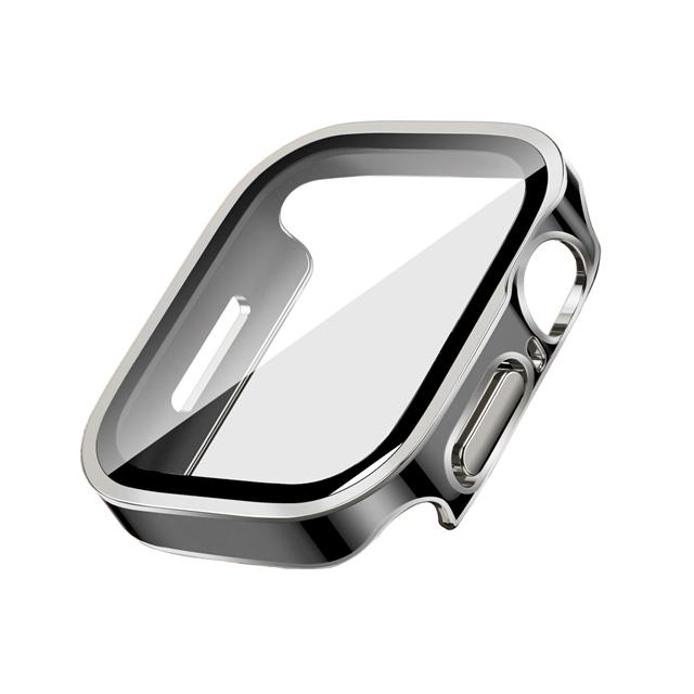 Glass+Case For Watch 42 46mm 45mm 41 49 44mm 40 Mm Straight Edge Screen Protector Cover Case iWatch SE 6 7 8 9 10 11 Ultra