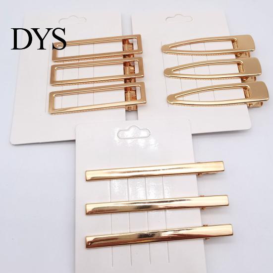 Duck-bill Clips 10Pcs Women Hairpins Non-fading Gloss Geometric Hollow Out Anti-slip Hair Clamps Non-falling Metal Openwork for Daily Wear
