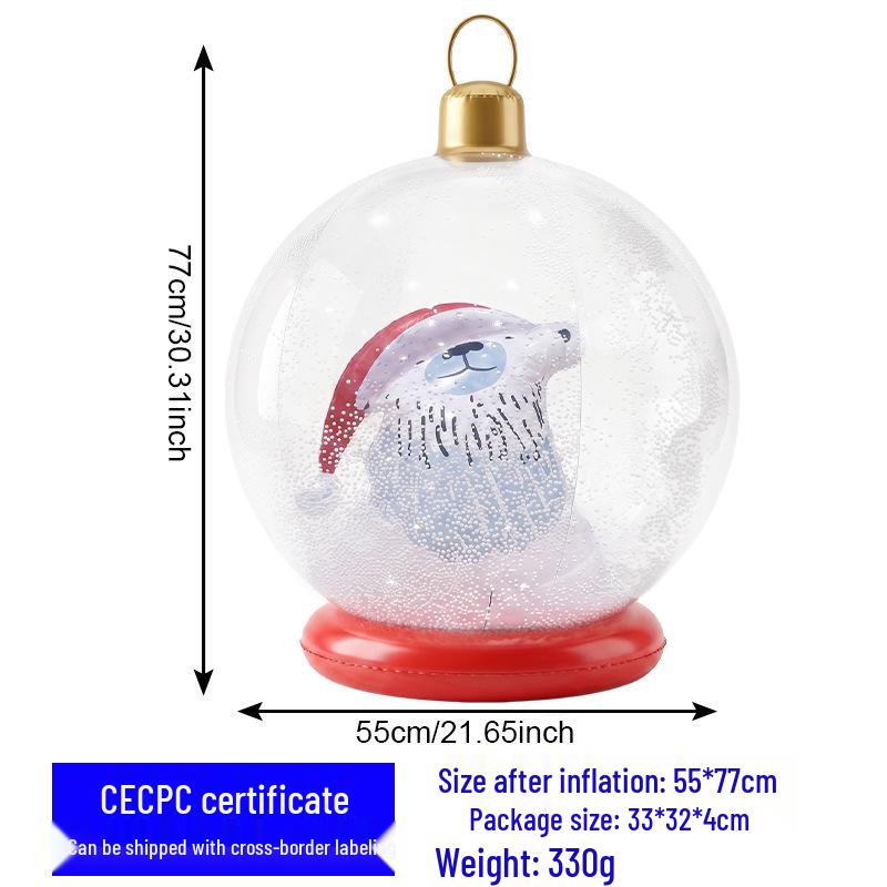 Partiler ve Avlular için Dış Mekan Noel Şişme Top Süslemesi