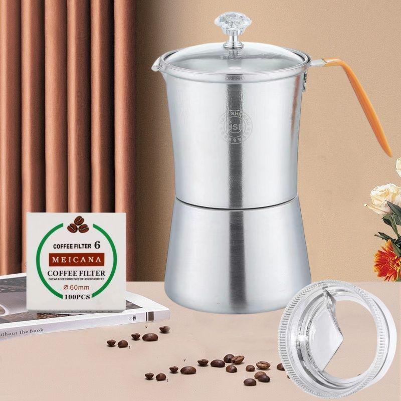 304 Stainless Steel Italian Moka Pot - High Pressure Espresso & Drip Coffee Maker